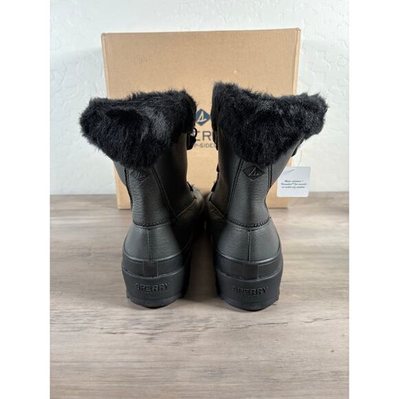 Sperry Maritime Winter Rain Bootie Shoe Black Leather Women's 9 EU 40 New in Box - Picture 5 of 8